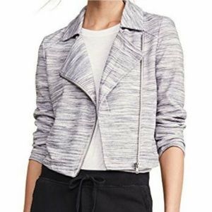 Cupcakes and cashmere knit space-dyed moto jacket like new